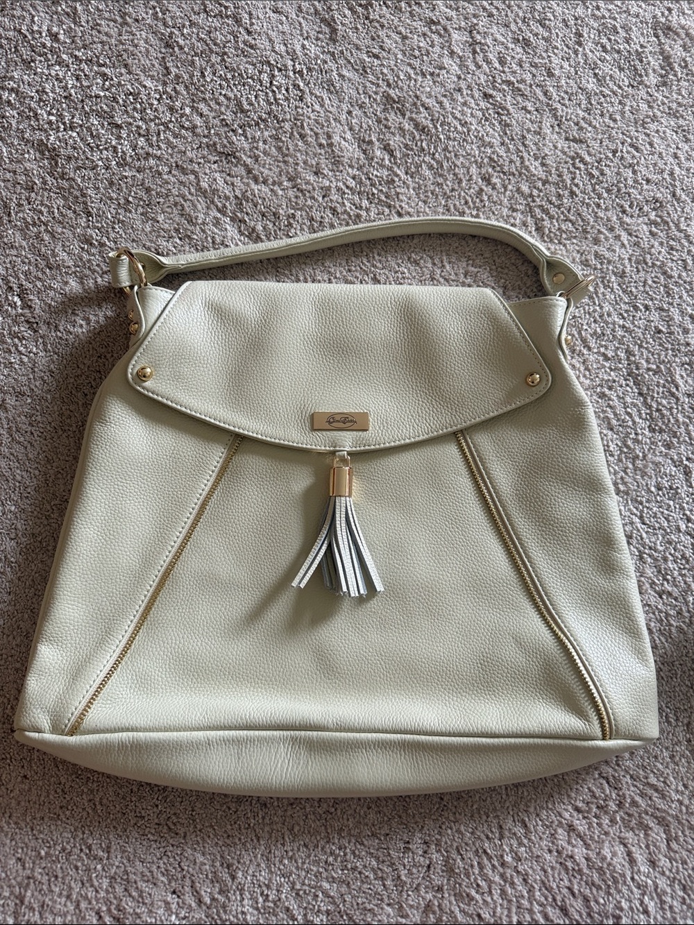 Onna Ehrlich- Cream Tassel Detail Shoulder Bag